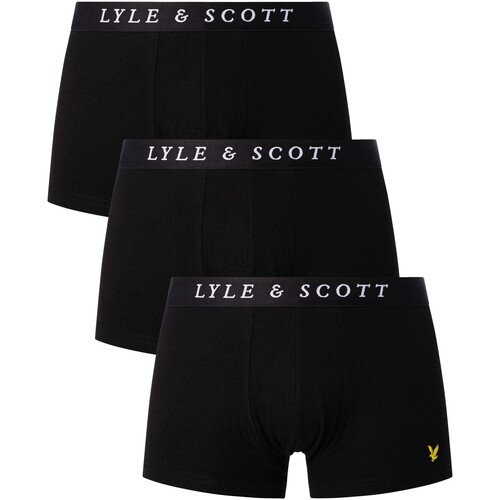 Ropa interior Hombre Boxer Lyle & Scott Pack De 3 Calzoncillos De Piqué Marrón Negro