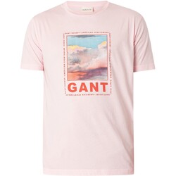 textil Hombre Camisetas manga corta Gant Camiseta Gráfica Lavada Rosa