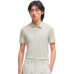 textil Hombre Polos manga corta BOSS - Polo de Algodón con Logo Bordado Blanco