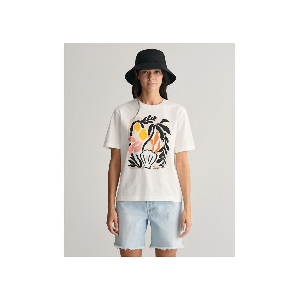 textil Mujer Tops y Camisetas Gant Camiseta con estampado de palmeras Blanco