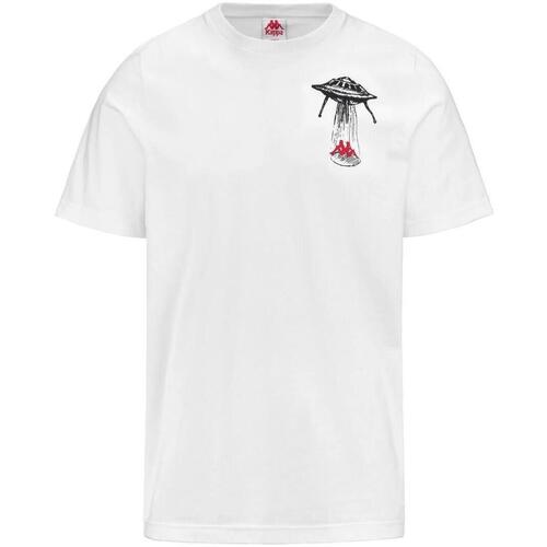 textil Hombre Camisetas manga corta Kappa 381P57W-A1B Blanco