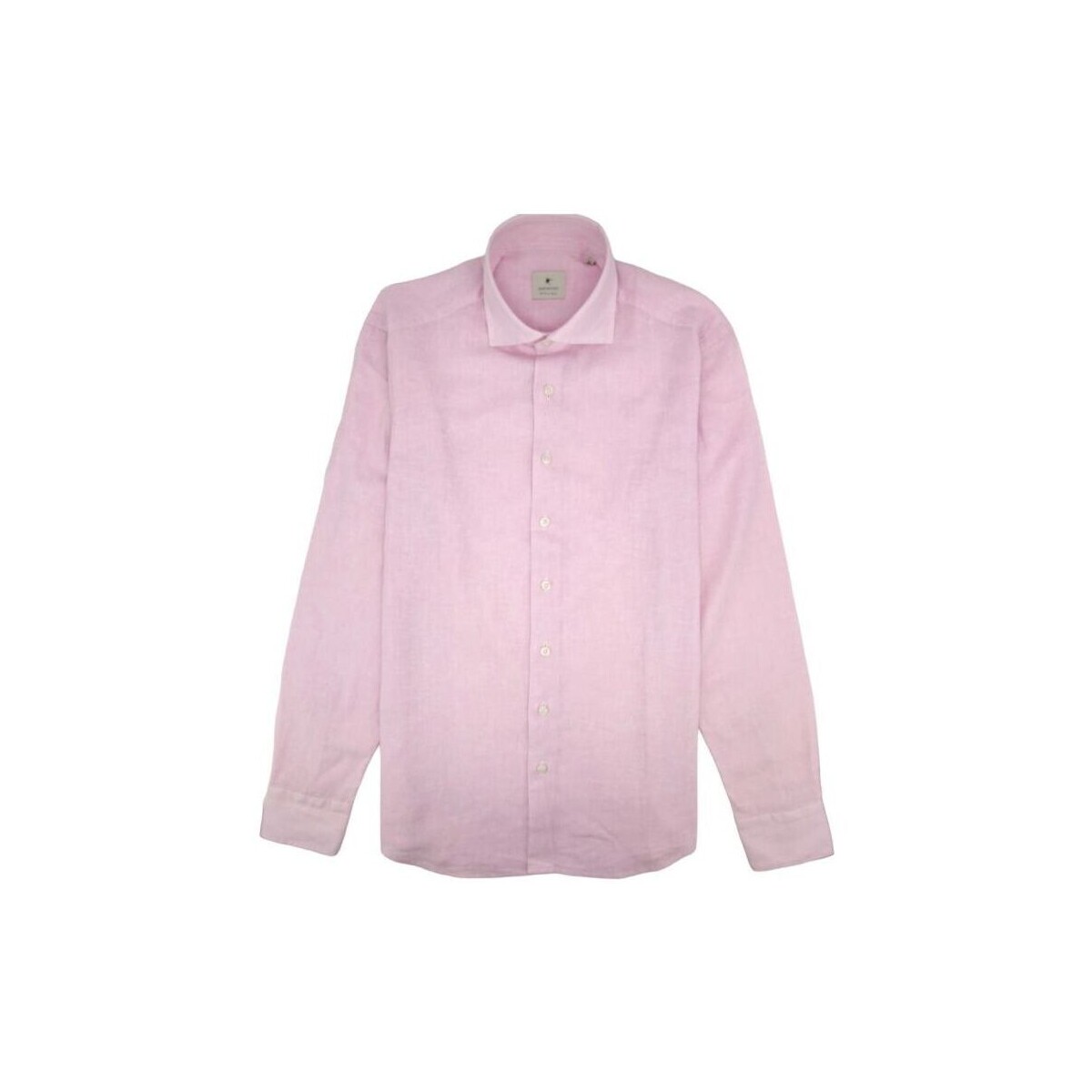 textil Hombre Camisas manga larga Bastoncino Camisa Simo Linen Hombre Zucchero Filato Rosa