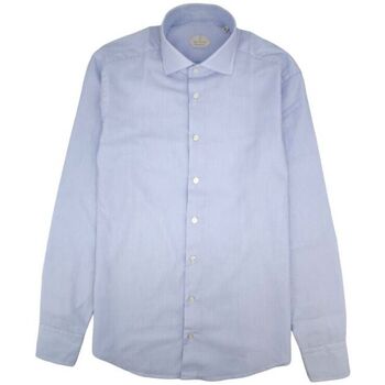 textil Hombre Camisas manga larga Bastoncino Camisa Simo Cotton Hombre Sky Reflection Azul