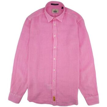 textil Hombre Camisas manga larga Bd Baggies Camisa Bradford Lino Hombre Bright Pink Rosa