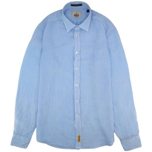 textil Hombre Camisas manga larga Bd Baggies Camisa Bradford Lino Hombre Aqua Essence Azul