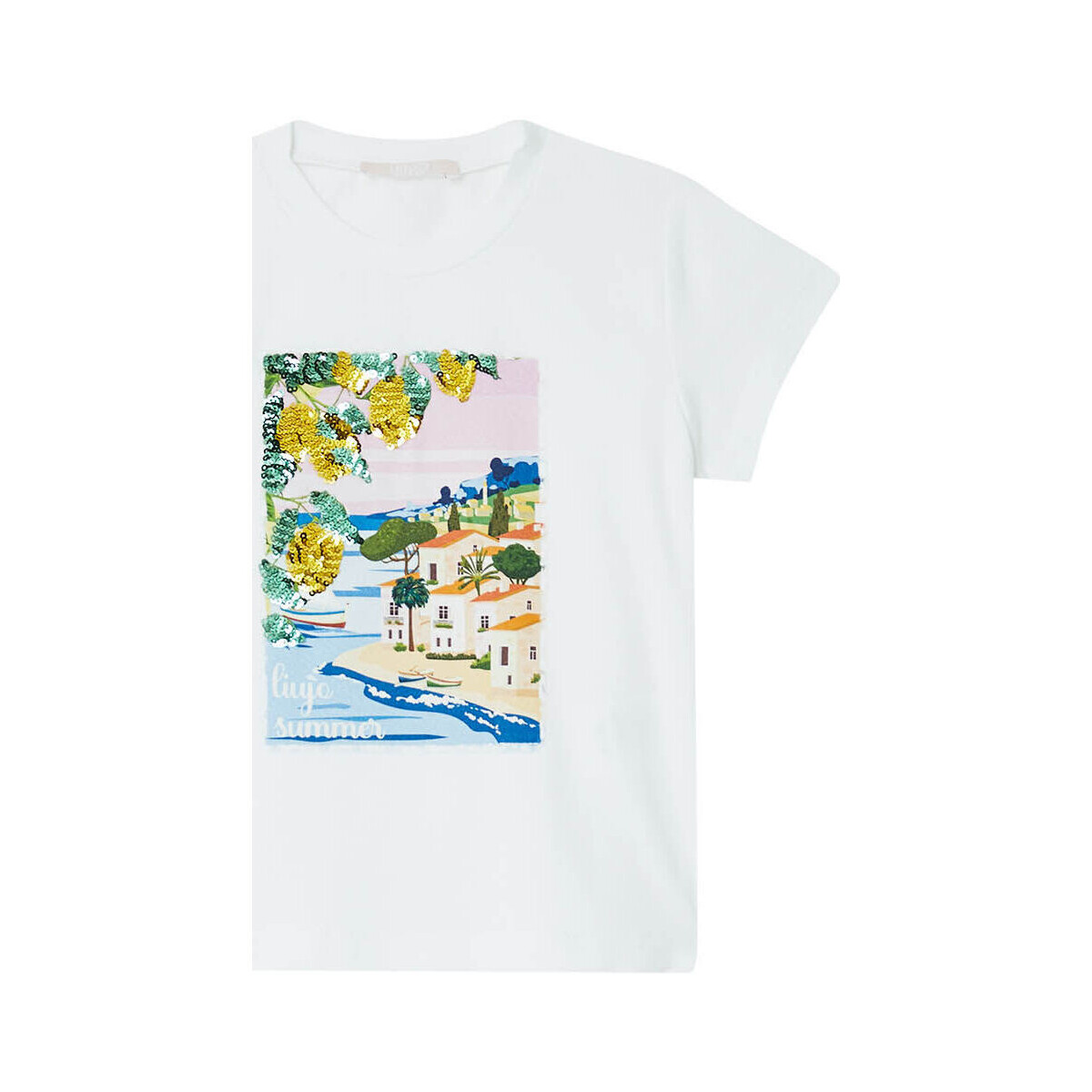 textil Niña Tops y Camisetas Liu Jo Camiseta con estampado y lentejuelas Blanco