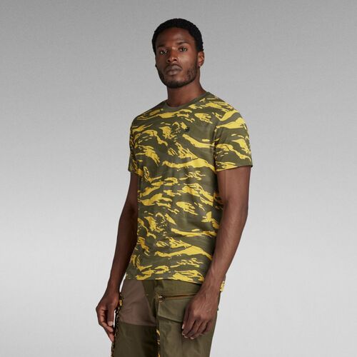 textil Hombre Tops y Camisetas G-Star Raw D24421-C334 TIGER CAMO-G394 LEMON TIGER Verde