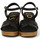 Zapatos Mujer Mocasín Lolas sandalia piel con semicuña efecto madera Negro