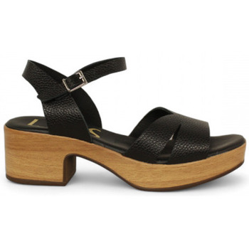 Zapatos Mujer Mocasín Lolas sandalia semicuña efecto madera fabricada en españa Negro