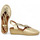 Zapatos Mujer Mocasín Viguera alpargata cuña yute con elasticos fabricada en españa Oro