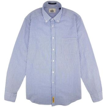 textil Hombre Camisas manga larga Bd Baggies Camisa Bradford Cotton Stripes Hombre White/Blue Azul