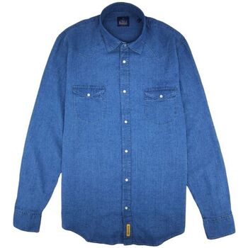 textil Hombre Camisas manga larga Bd Baggies Camisa Texas Hombre Denim Blue Azul