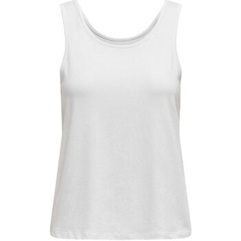 textil Mujer Camisetas sin mangas Only 15296628 MOSTER-WHITE Blanco