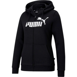 textil Mujer Sudaderas Puma ESS Logo Full-Zip Hoodie FL Negro