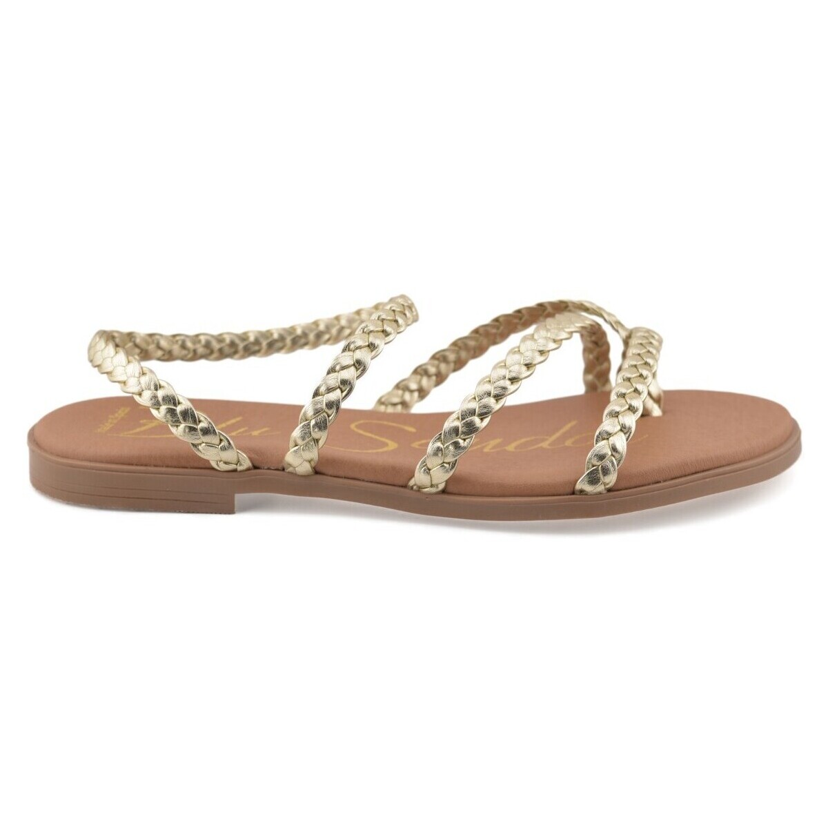 Zapatos Mujer Sandalias Blusandal Sandalias doradas planas by Oro