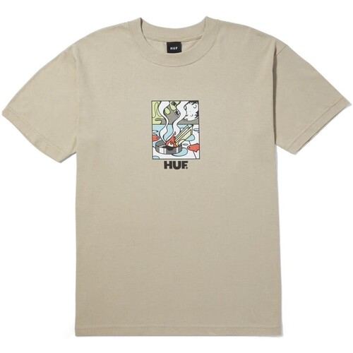 textil Hombre Camisetas manga corta Huf - Camiseta Burning Away Beige