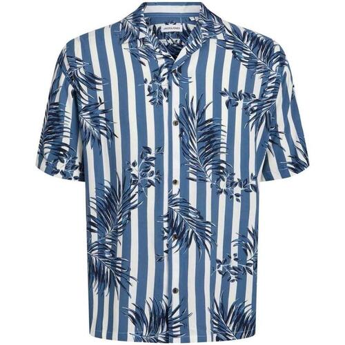 textil Hombre Camisas manga larga Jack & Jones 12247759-Ensign Blue Azul