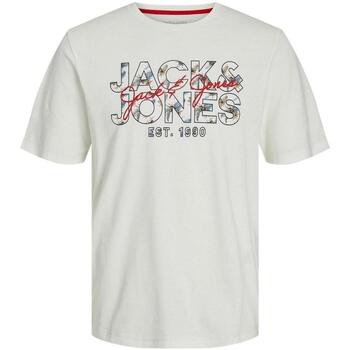 textil Hombre Camisetas manga corta Jack & Jones 12248072-Cloud Dance Blanco