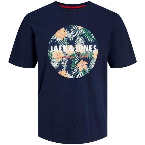 textil Hombre Camisetas manga corta Jack & Jones 12248072-Navy Blazer Azul