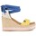 Zapatos Mujer Sandalias Popa Cuña Alta Algarve Serraje Multi Multicolor