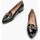 Zapatos Mujer Zapatos de tacón Pitillos Mocasines de mujer desatalonados en ante con adorno cadena Negro