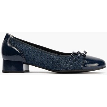 Zapatos Mujer Zapatos de tacón Pitillos Bailarinas de mujer en piel con textil con ribete elástico Azul