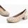Zapatos Mujer Zapatos de tacón Pitillos Zapatos de salón de mujer con piel picada y tacón medio DOR Oro