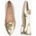 Zapatos Mujer Zapatos de tacón Pitillos Mocasines de mujer en piel charol con adorno cadena metálic Oro