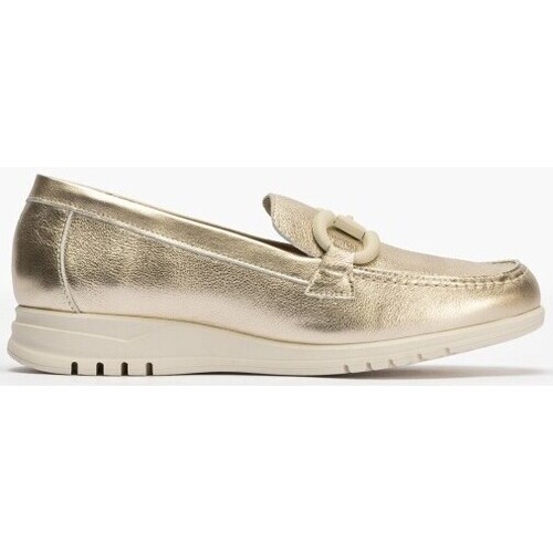 Zapatos Mujer Zapatos de tacón Pitillos Mocasines de mujer con adorno y suela de goma DORADO Oro