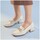 Zapatos Mujer Zapatos de tacón Pitillos Mocasines de mujer en piel y adorno cadena metálica y tacón Blanco