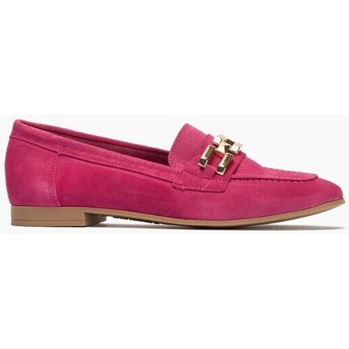 Zapatos Mujer Zapatos de tacón Pitillos Mocasines de mujer en serraje con adorno y tacón bajo ROSA Rosa