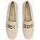 Zapatos Mujer Zapatos de tacón Pitillos Mocasines de mujer en serraje con adorno y tacón bajo BLANC Blanco