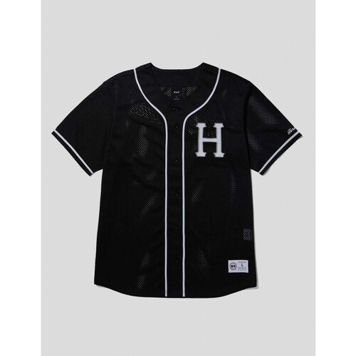textil Hombre Camisetas manga corta Huf CAMISETA  CRACKERJACK BASEBALL JERSEY  BLACK Negro