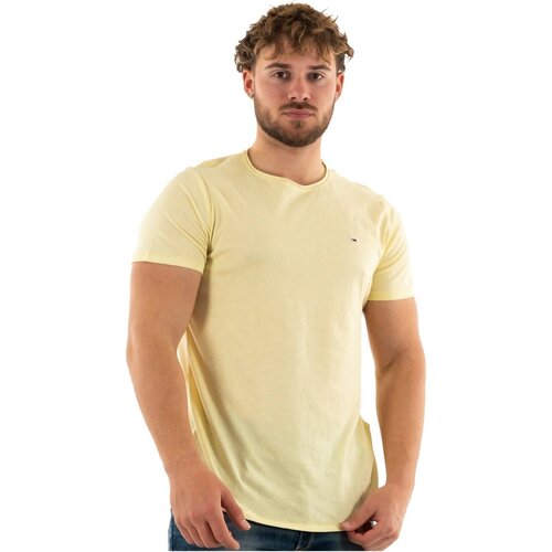 textil Hombre Camisetas manga corta Tommy Jeans DM0DM09586 - Hombres Amarillo