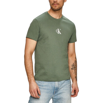 textil Hombre Camisetas manga corta Calvin Klein Jeans KM0KM00971 Verde