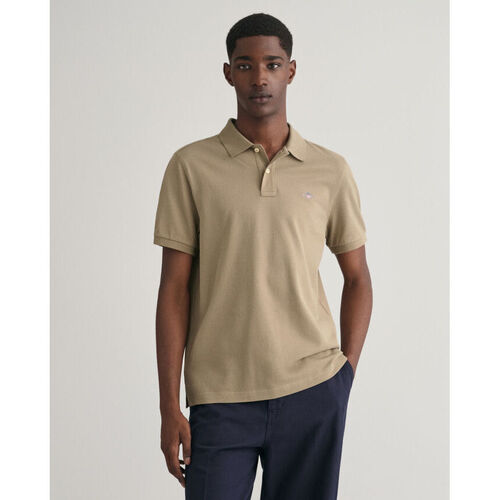 textil Hombre Tops y Camisetas Gant Polo Shield de piqué de algodón de corte regular Beige