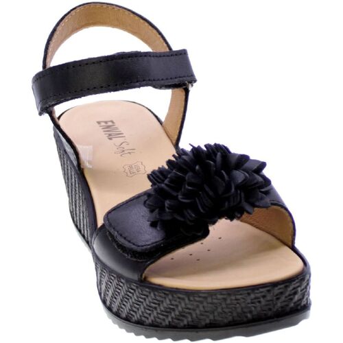 Zapatos Mujer Sandalias Enval Sandalo Donna Nero 5783800 Negro
