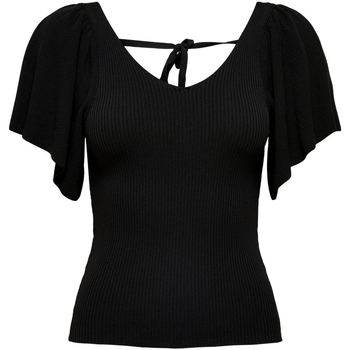 textil Mujer Camisetas manga corta Only ONLLEELO S/S JERSEY TRASERO KNT NOOS - 15203888 Negro