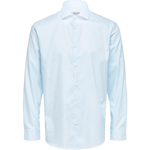 textil Hombre Camisas manga larga Selected SLHSLIMETHAN SHIRT LS CUT AWAY B NOOS 16081385 Azul
