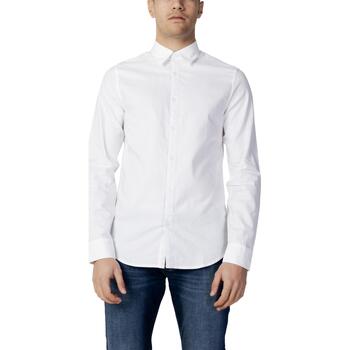 textil Hombre Camisas manga larga EAX CAMISA 8NZCGB Z8ANZ Blanco