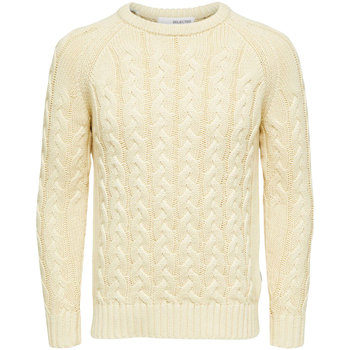 Selected SLHBILL LS KNIT CABLE CREW NECK W - 16086658 Blanco
