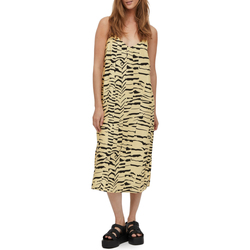 textil Mujer Vestidos largos Vila VIALINIA V-NECK STRAP MIDI DRESS 14078185 Amarillo
