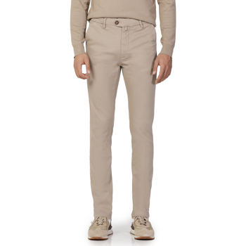 textil Hombre Pantalones Borghese Firenze - Pantalone Elegante Twill - Fit Slim Beige