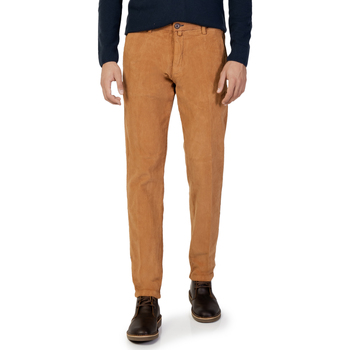 textil Hombre Pantalones Borghese Milano - Pantalone Elegante Velluto - Fit Slim Naranja