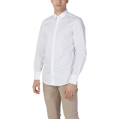textil Hombre Camisas manga larga Antony Morato CAMICIA MILANO SUPER SLIM FIT - FA450010 Blanco