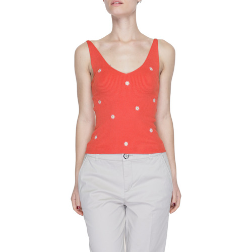 textil Mujer Camisetas sin mangas Jacqueline De Yong JDYNANNA S/L BORDADO TOP KNT - 15257194 Rojo