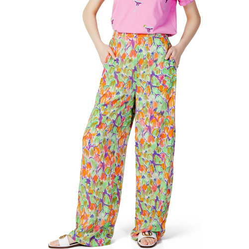 textil Mujer Pantalones fluidos Only ONLALMA LIFE POLY PALAZZO PANT AOP PTM - 15264591 Verde