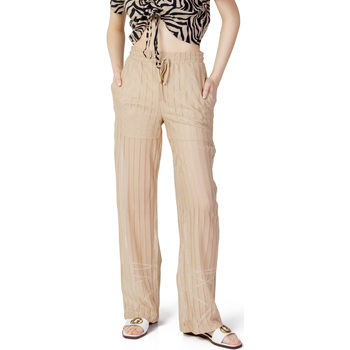 textil Mujer Pantalones fluidos Vero Moda VMDICTE HW PANTALONES ANCHOS JRS - 10285751 Beige