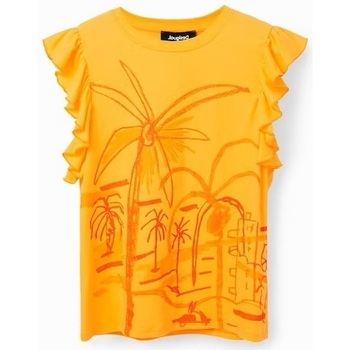 textil Mujer Camisetas manga corta Desigual TS SHALMA 23SWTKCA Naranja