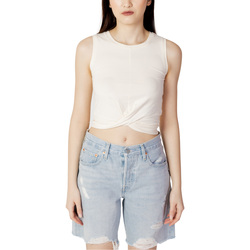textil Mujer Camisetas sin mangas Fila CARNAC cropped top FAW0383 Blanco